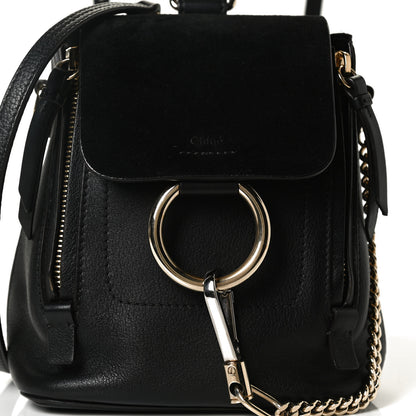 Chloe Suede Calfskin Mini Faye Backpack Black 7 of 11