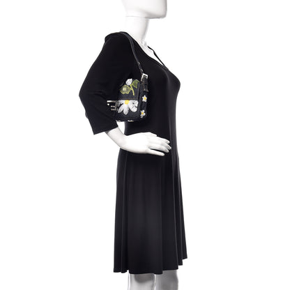 Fendi Denim Flower Applique Baguette Blue 2 of 7