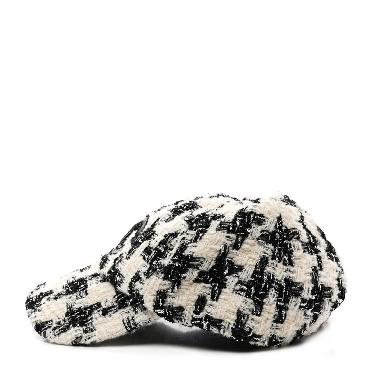 Metallic Tweed CC Cap Hat M White Black