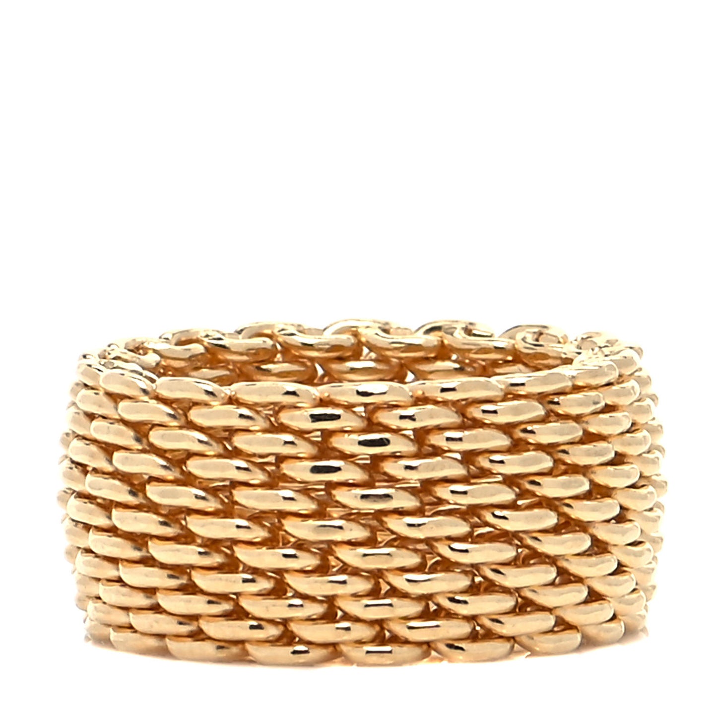 18K Yellow Gold Wide Somerset Mesh Ring 50 5.25