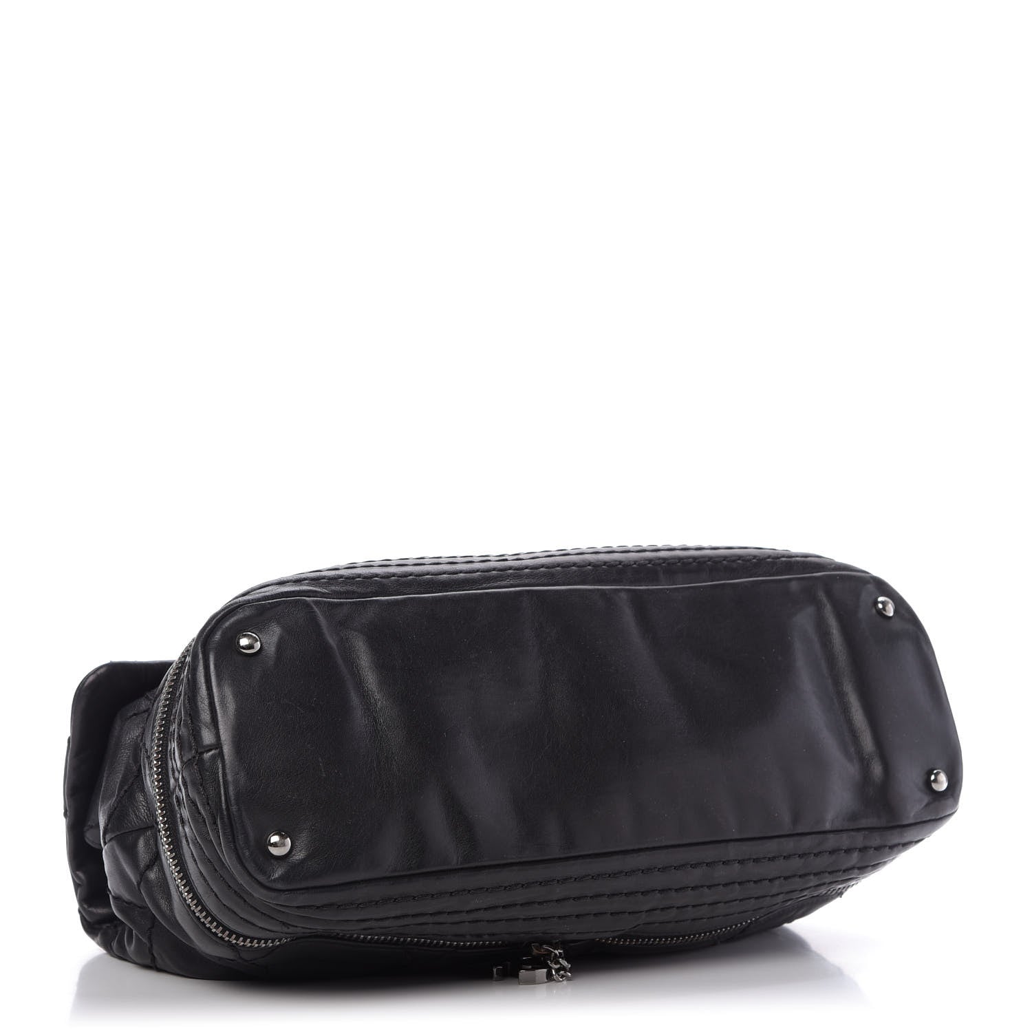 Chanel Calfskin Stitched Large Expandable Flap Bag Black 4 of 9