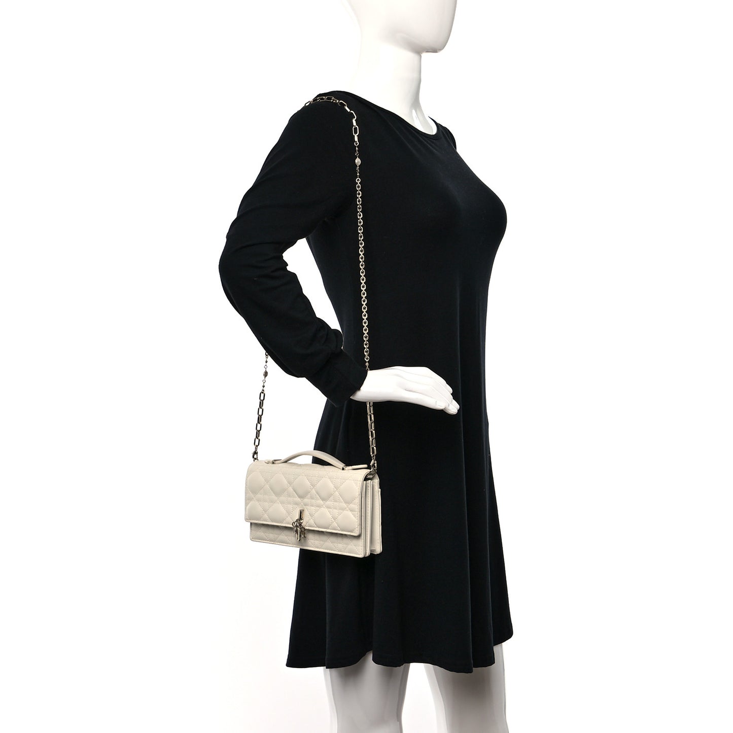 Lambskin Cannage Mini My Dior Bag Latte