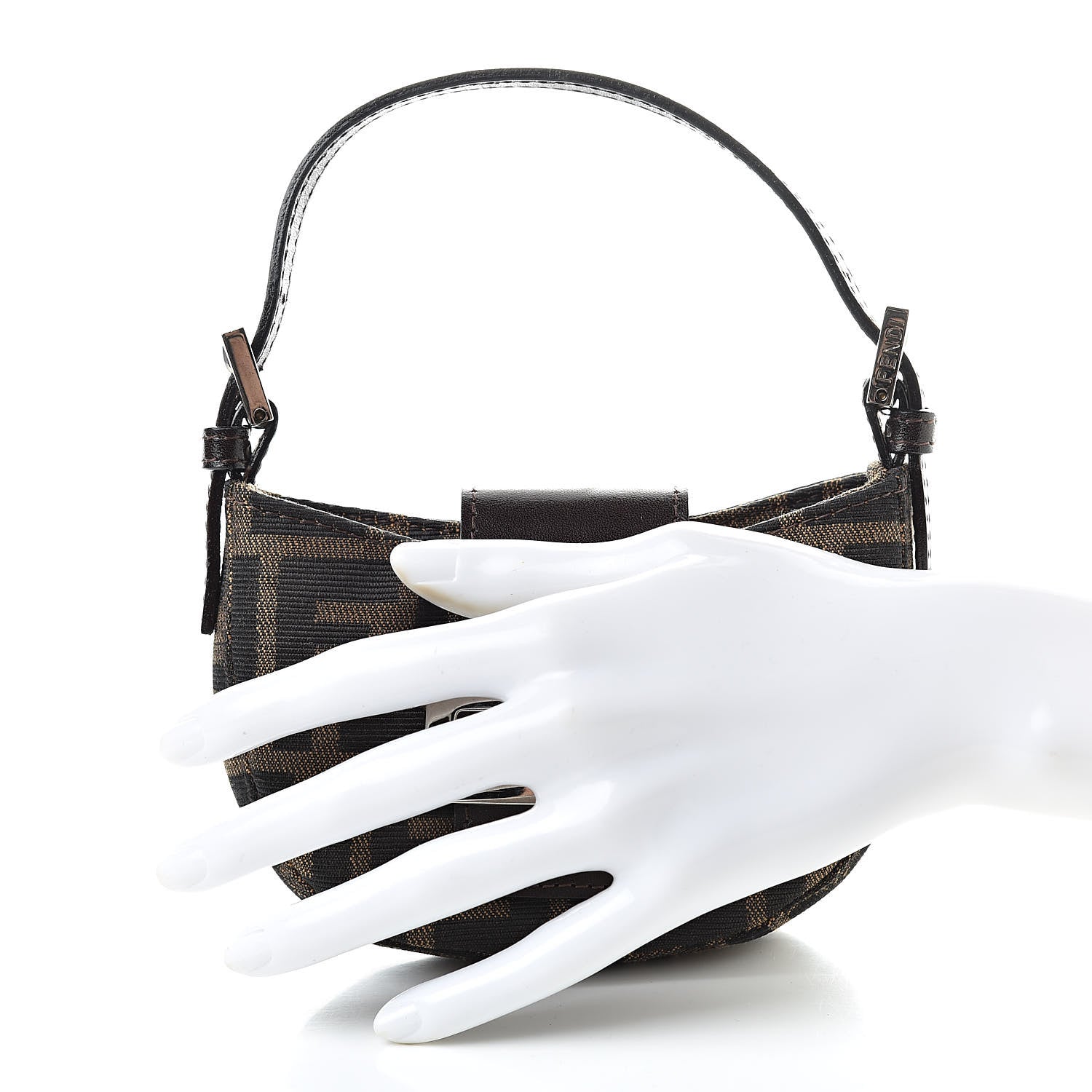 Fendi Zucca Mini Half Moon Baguette Tobacco 2 of 8