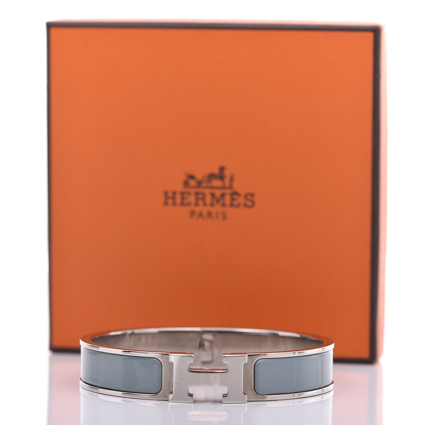 Enamel Narrow Clic Clac H Bracelet PM Bleu Lin