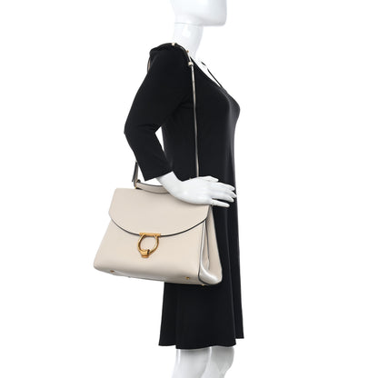 Salvatore Ferragamo Calfskin Medium Margot Top Handle Satchel Bone 2 of 12