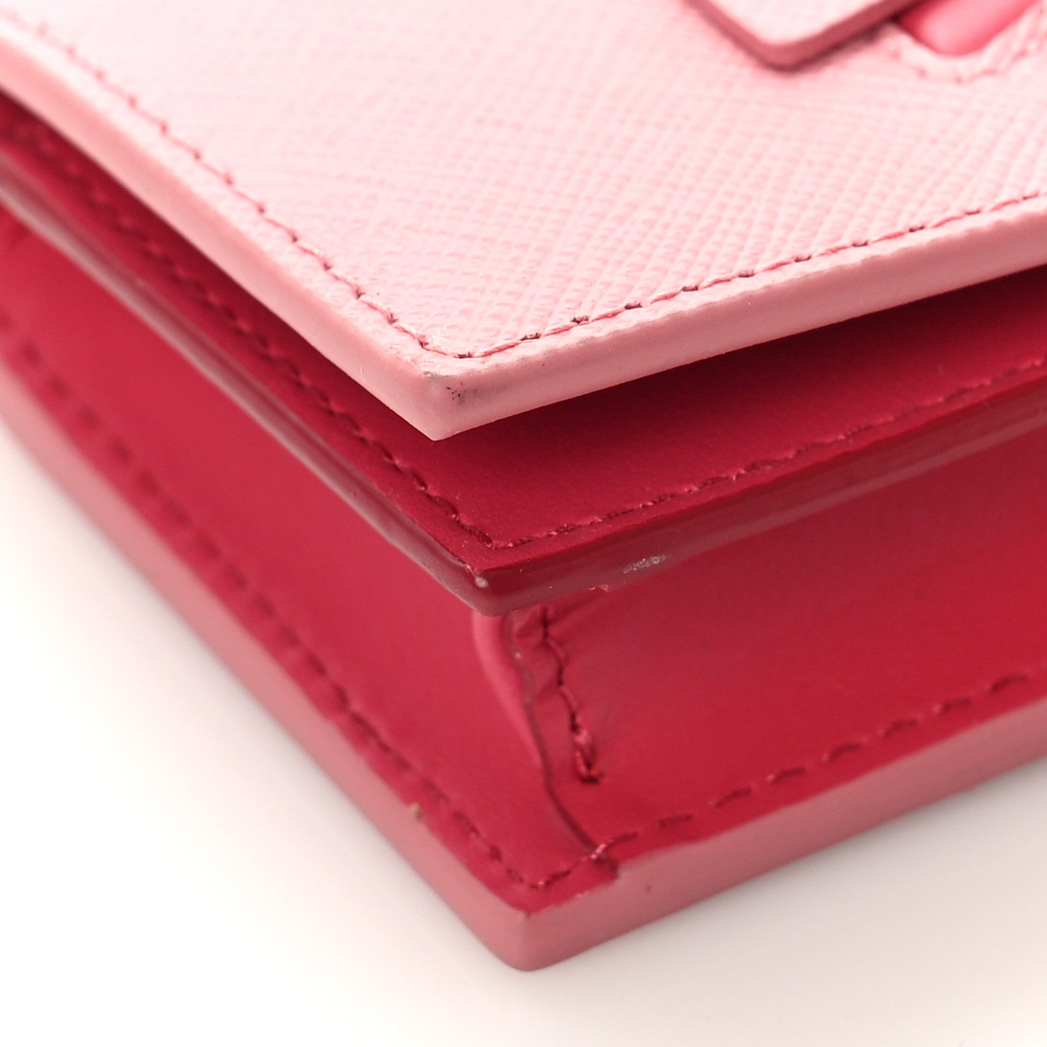 Prada Saffiano Metal Business Card Holder Petalo Peonia 7 of 9