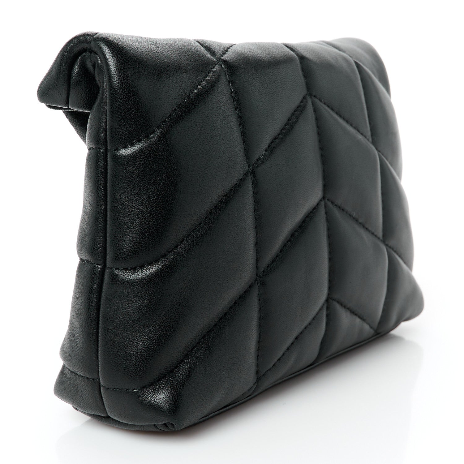 Saint Laurent Lambskin Monogram Loulou Puffer Pouch Clutch Black 3 of 8