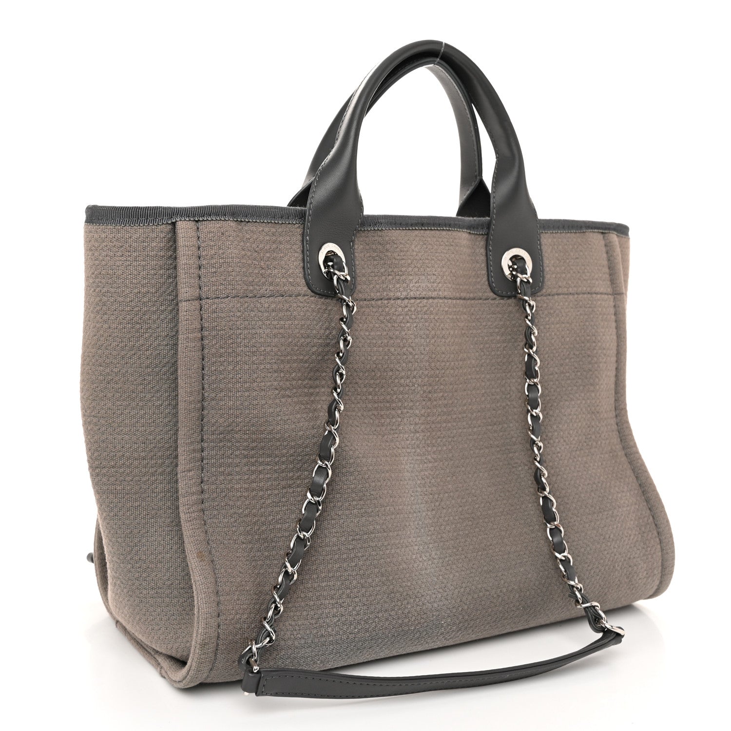 Chanel Mixed Fibers Small Deauville Tote Grey 4 of 13