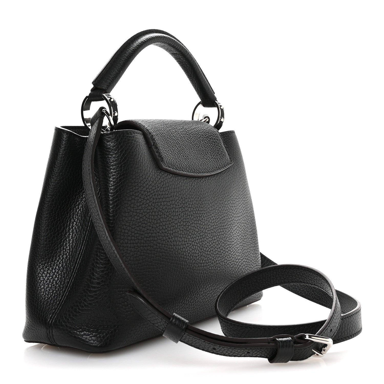 Louis Vuitton Taurillon Capucines BB Black Fuchsia 3 of 11