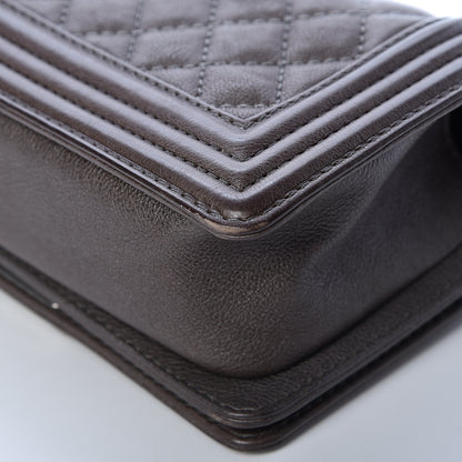 Chanel Calfskin Quilted Small Boy Flap Taupe 11 of 14