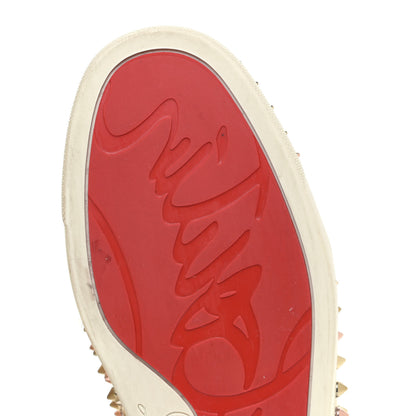 Christian Louboutin Metallic Crinkled Nappa Womens Louis Spikes Flat Sneakers 38.5 Rose Gold Multicolor 8 of 16