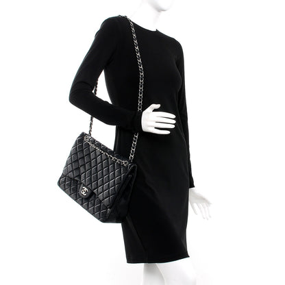 Chanel Lambskin Quilted Maxi Single Flap Black 2 of 7