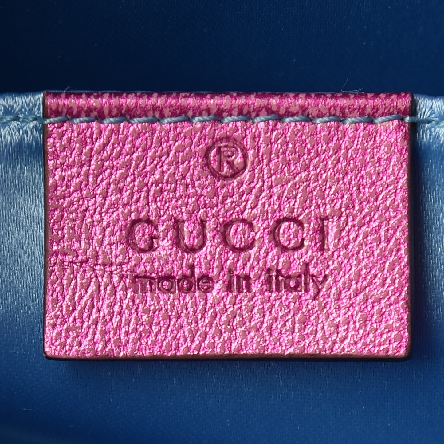Metallic Calfskin Matelasse Mini GG Marmont Shoulder Bag Fuchsia