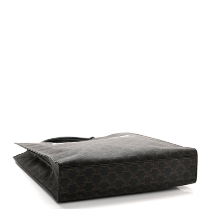 Celine Triomphe Canvas Calfskin Large Vertical Cabas Black 4 of 10