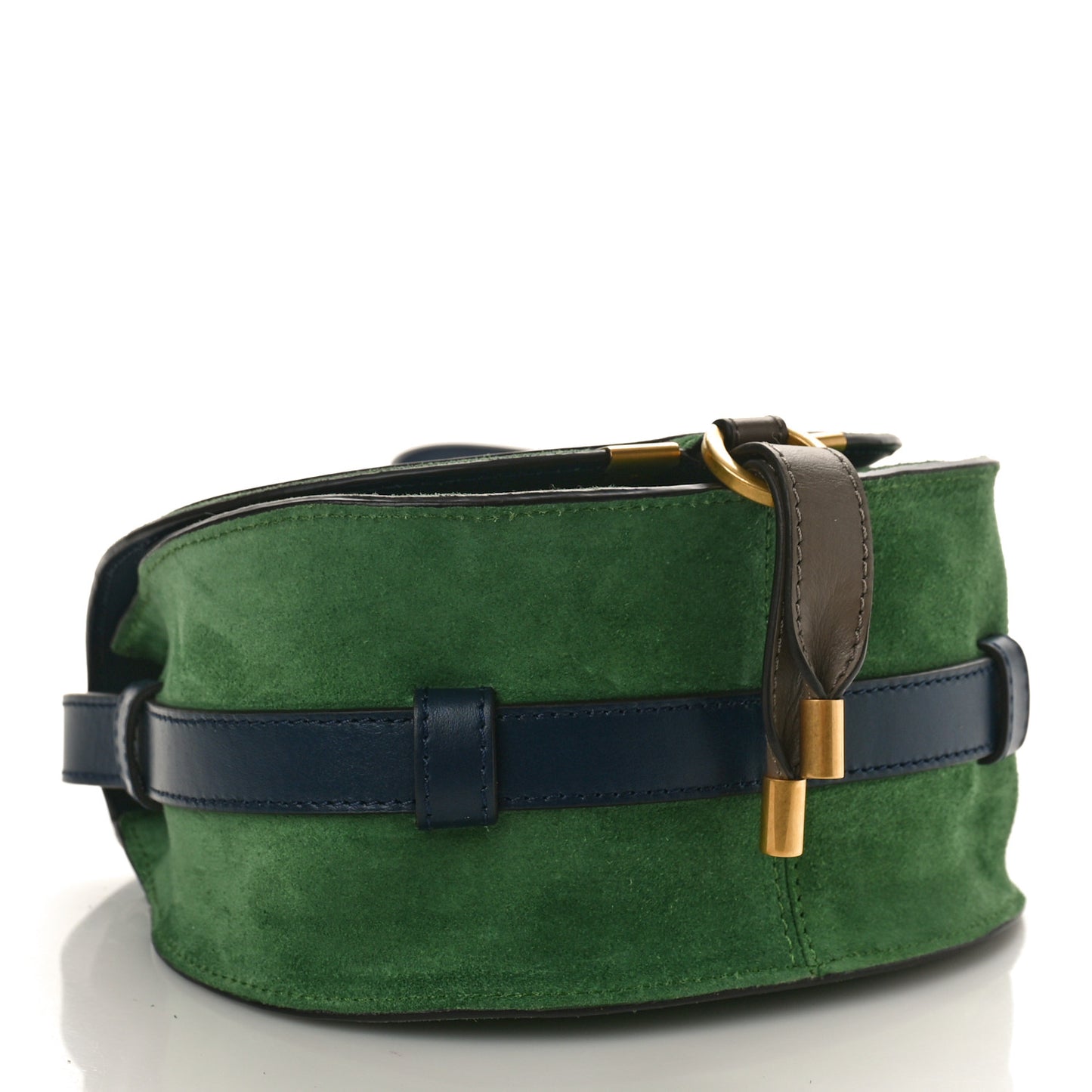 Suede Calfskin Small Marcie Saddle Bag Bright Green