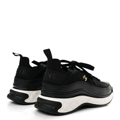 Chanel Velvet Calfskin Mixed Fibers CC Sneakers 41 Black 5 of 11