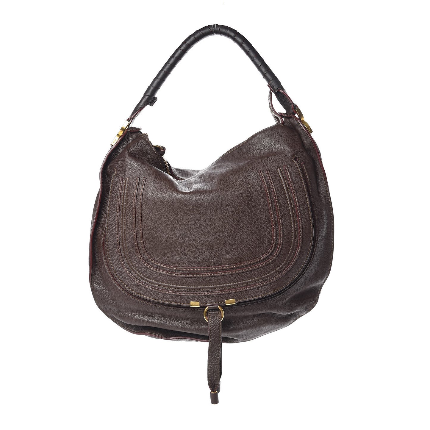 Calfskin Large Marcie Hobo Truffle