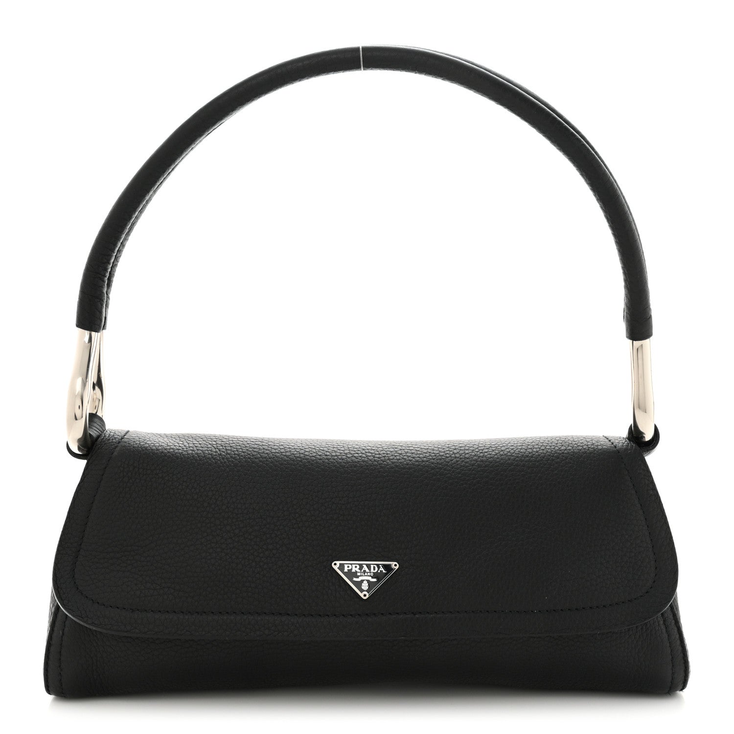 Prada Vitello Daino Swing Flap Shoulder Bag Black 1 of 13