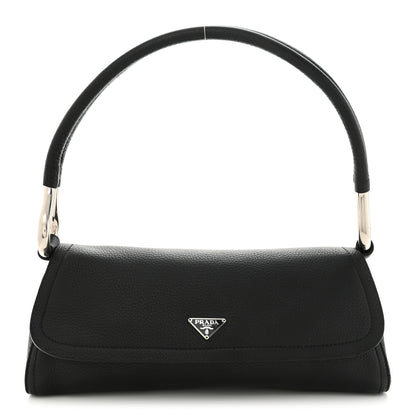 Prada Vitello Daino Swing Flap Shoulder Bag Black 1 of 13