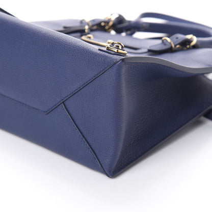 Balenciaga Grained Calfskin Gold Metallic Edge Hardware Papier Mini A4 Tote Bleu 8 of 8