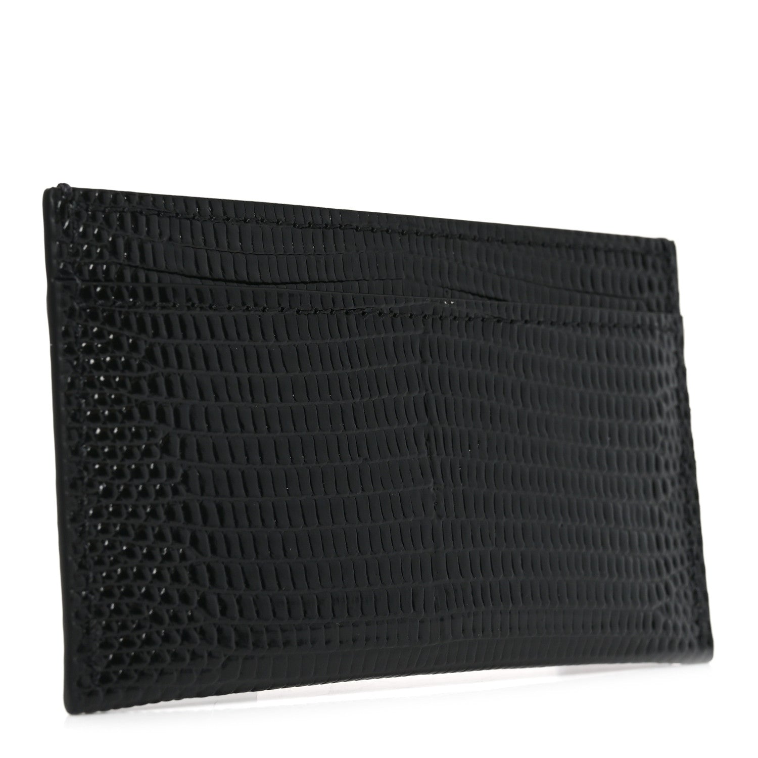 Chanel Calfskin Lizard Embossed Card Holder Burgundy 2 of 7