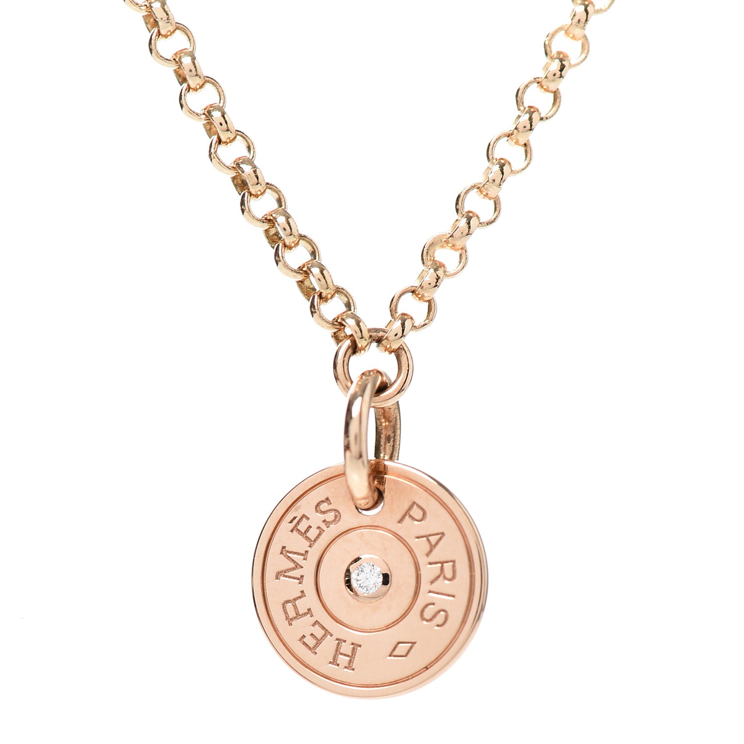 18K Rose Gold Diamond Gambade Clou de Selle Necklace