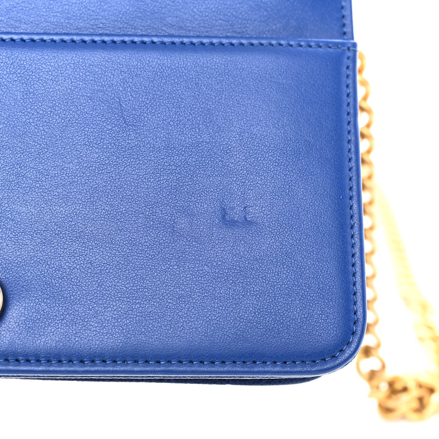 Caviar Quilted Boy Wallet On Chain WOC Blue
