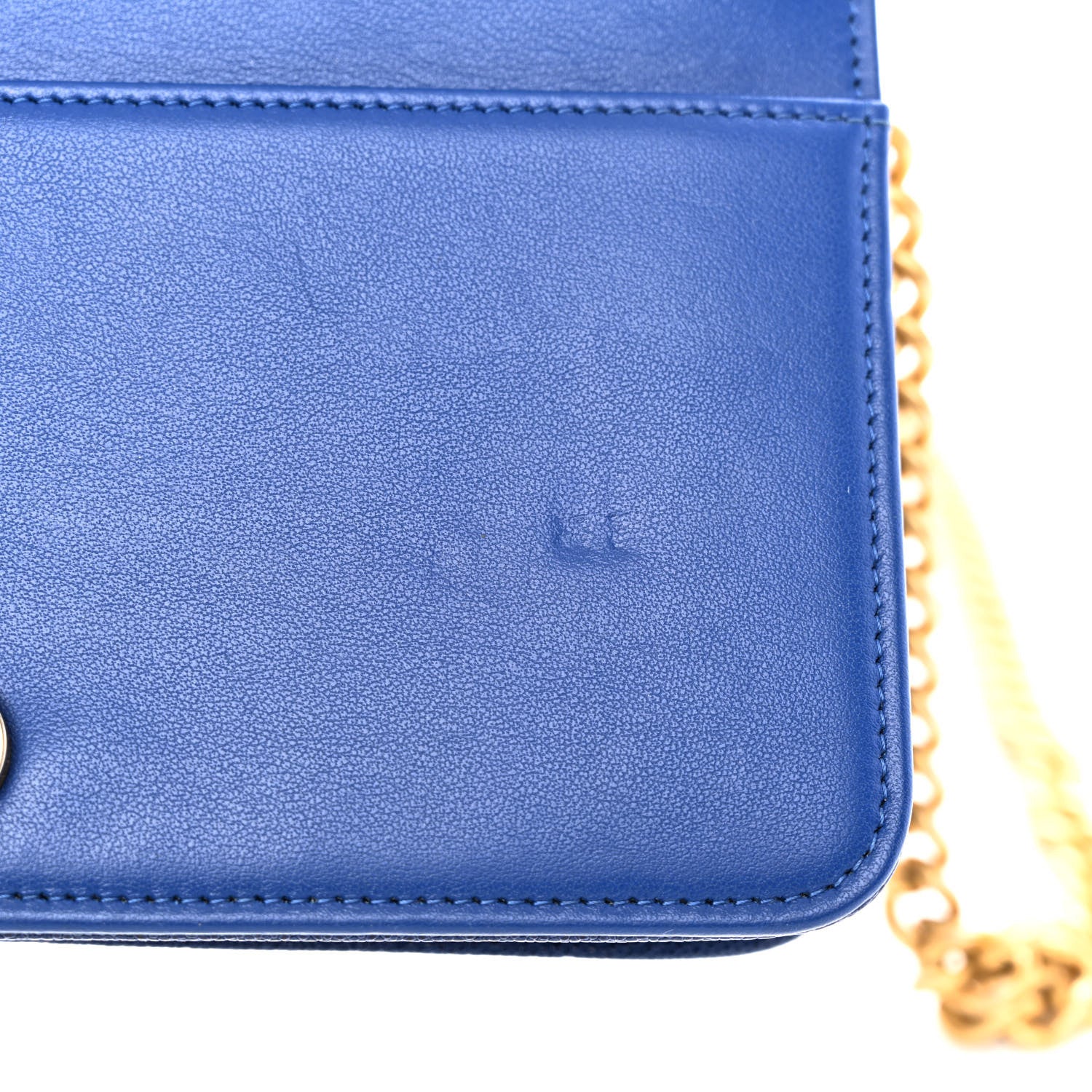 Chanel Caviar Quilted Boy Wallet On Chain WOC Blue 12 of 12