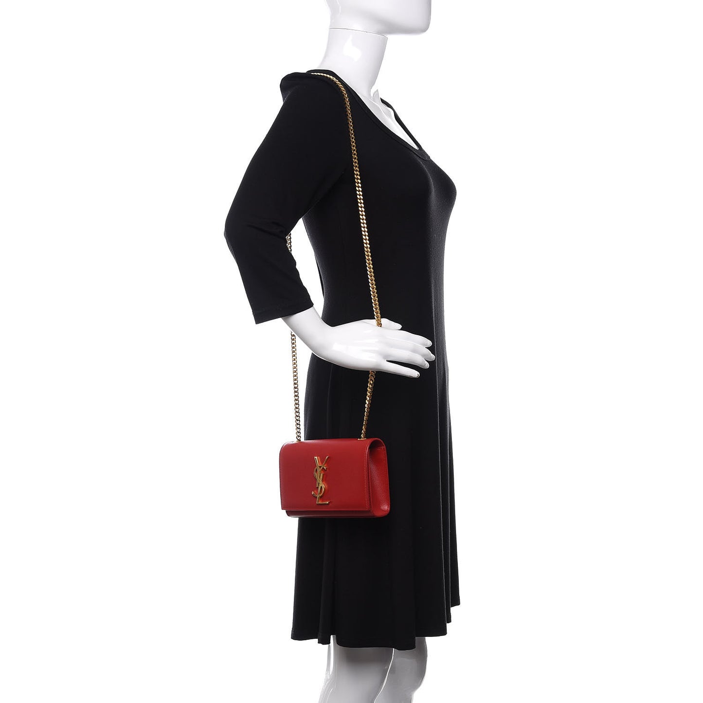 Grain De Poudre Small Monogram Kate Satchel Red