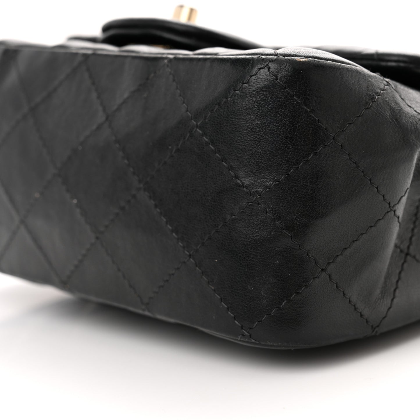 Lambskin Quilted Mini Square Flap Black