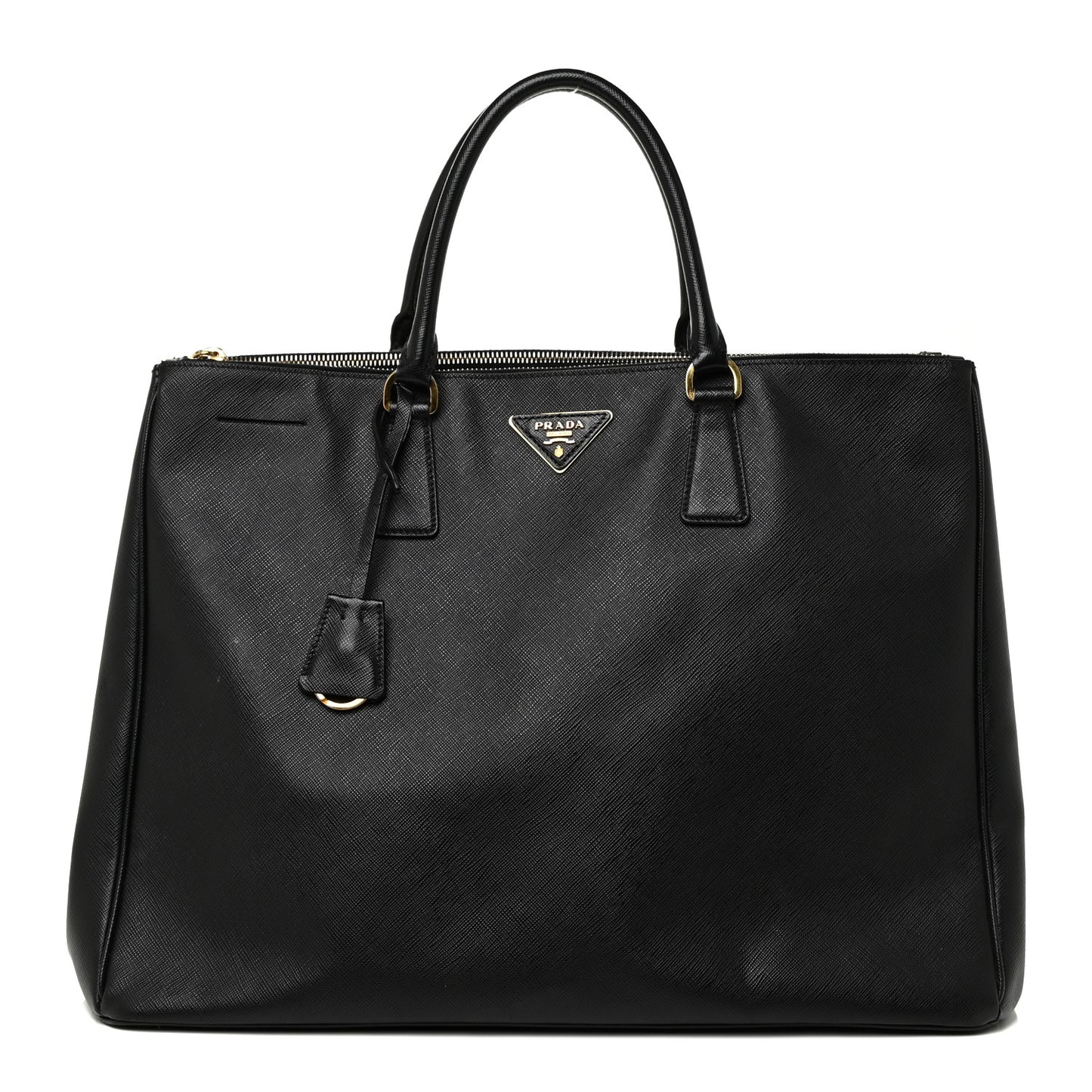 Saffiano Large Galleria Double Zip Tote Black