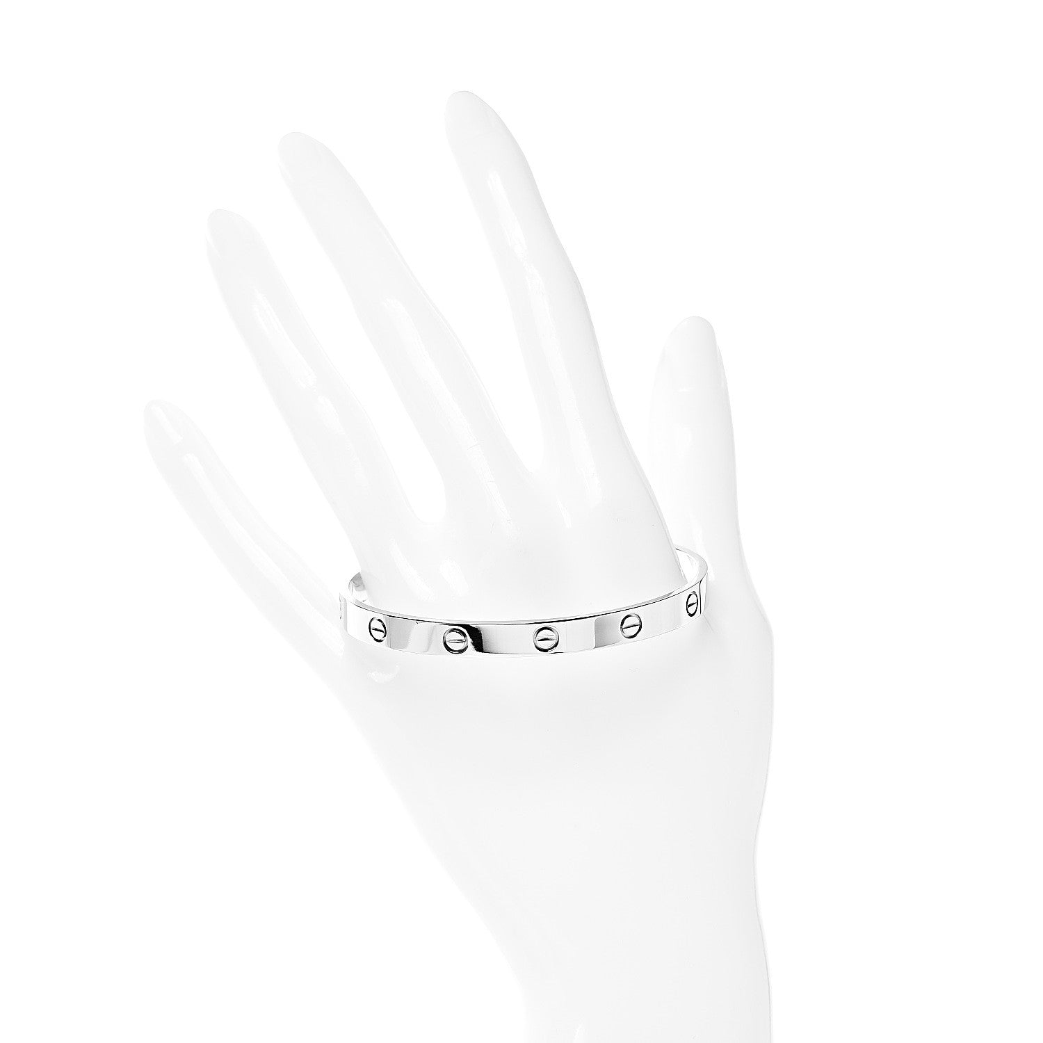 Cartier 18K White Gold LOVE Cuff Bracelet 19 2 of 5