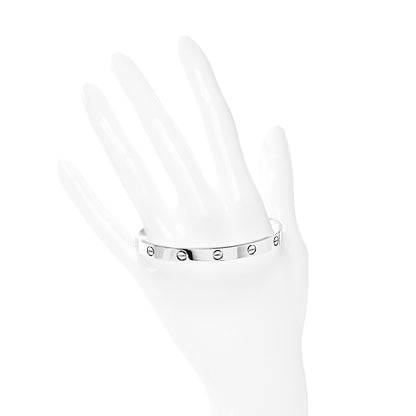 Cartier 18K White Gold LOVE Cuff Bracelet 19 2 of 5