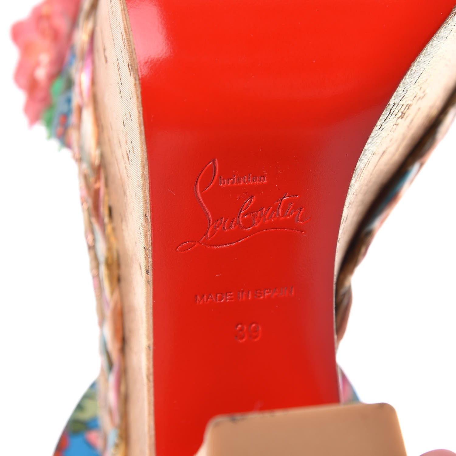 Christian Louboutin Tissu Liege Flores Ariellesevillana 160 Platform Wedge Sandals 39 Multicolor Gold 6 of 8