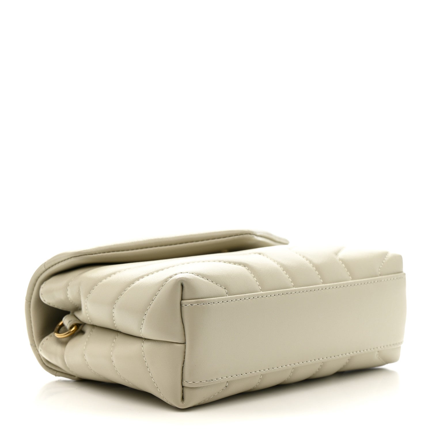 Saint Laurent Calfskin Y Quilted Monogram Toy Loulou Crossbody Bag Crema Soft 4 of 12