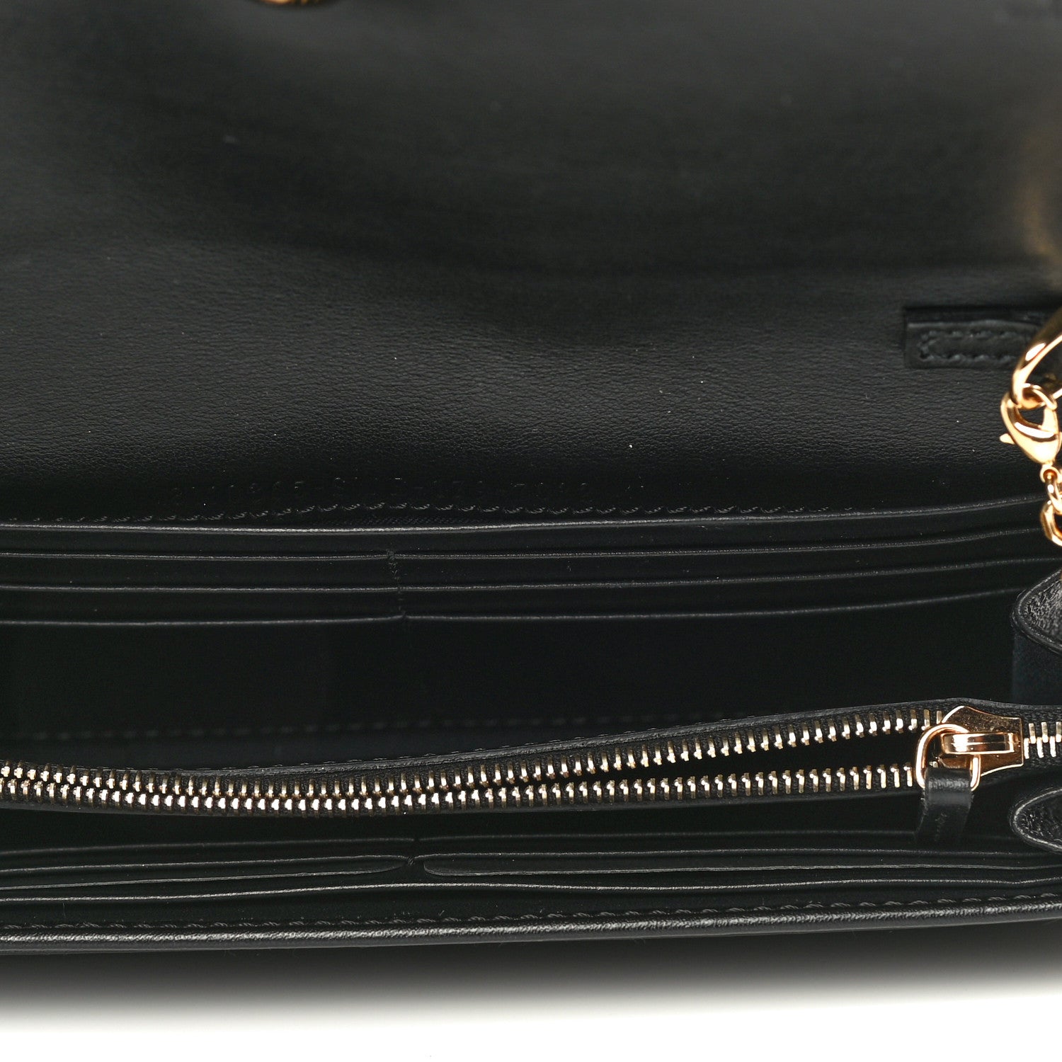 Fendi Vitello Liberty Century Lucido By The Way Continental Wallet On Chain Black 4 of 9