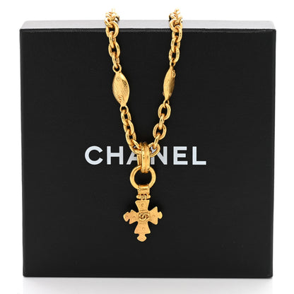 Chanel Long CC Cross Pendant Necklace Gold 6 of 6