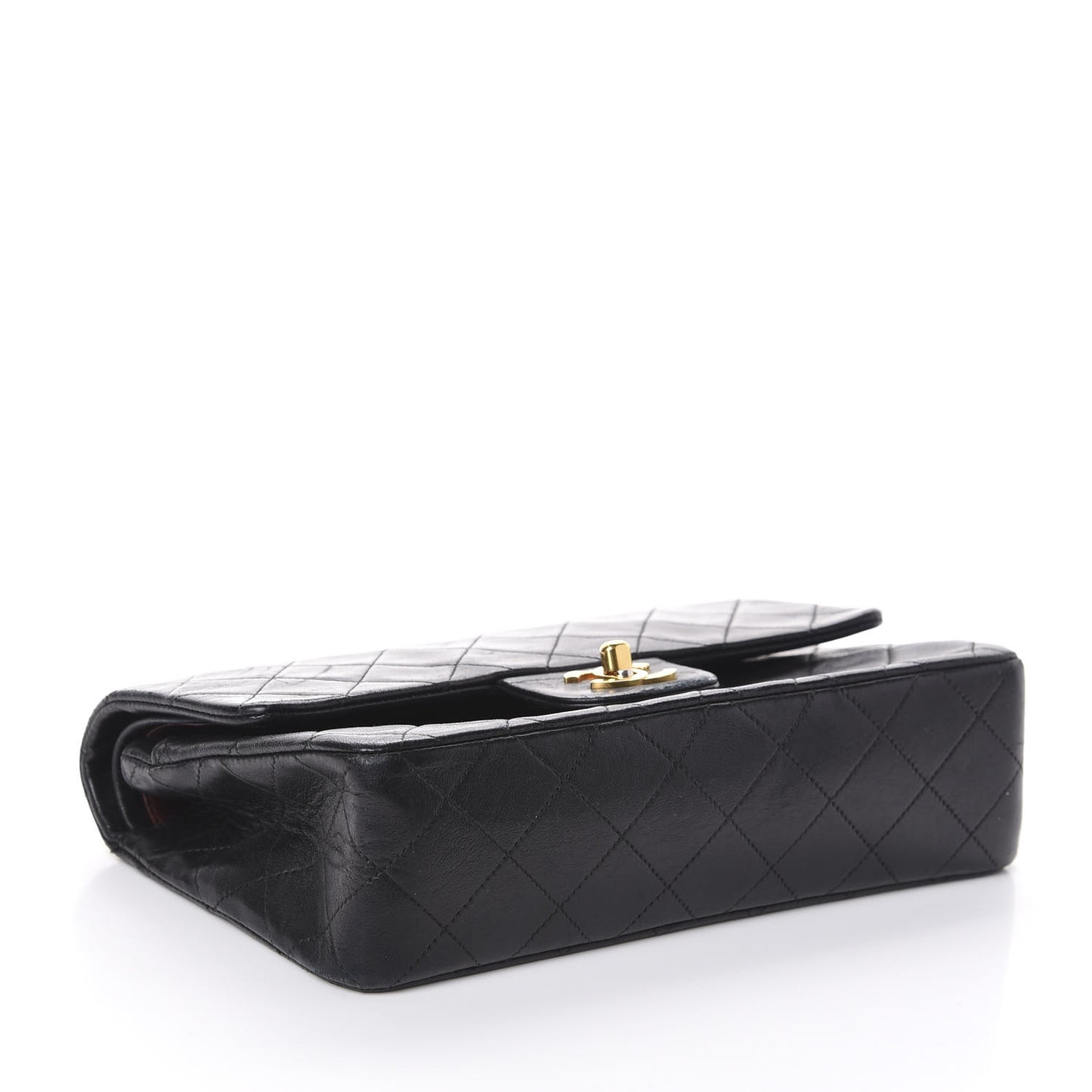 Lambskin Quilted Small Double Flap Black