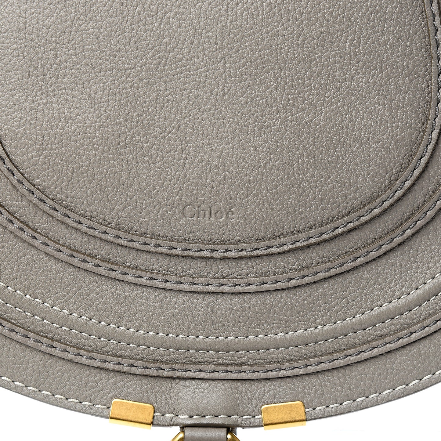 Calfskin Medium Marcie Round Crossbody Bag Cashmere Grey