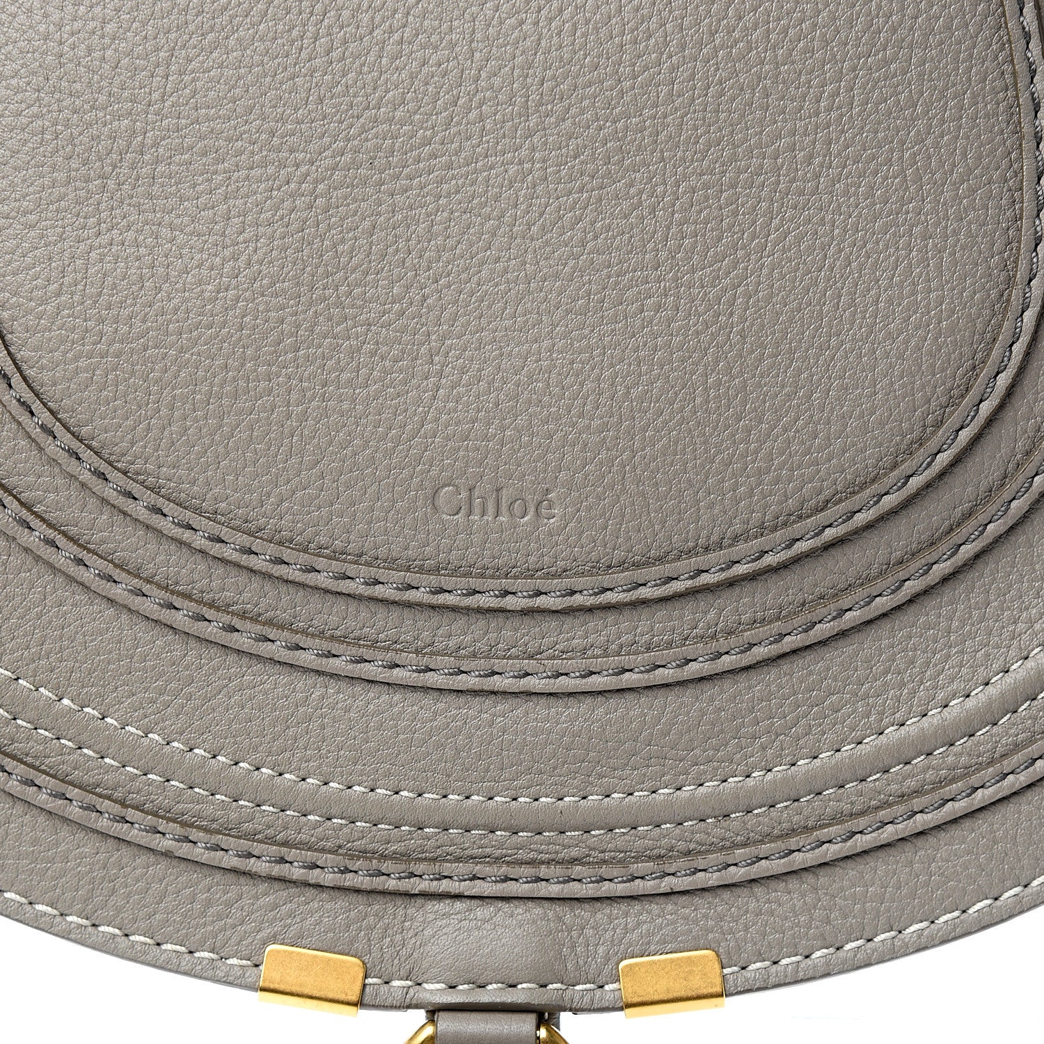 Chloe Calfskin Medium Marcie Round Crossbody Bag Cashmere Grey 9 of 9