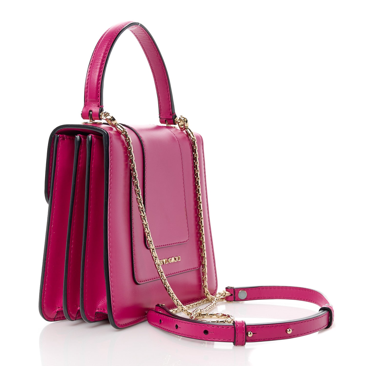 Bulgari Calfskin Serpenti Forever Top Handle Pink 7 of 21