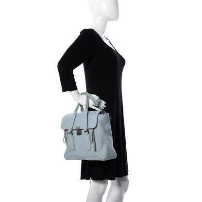 3.1 Phillip Lim Textured Calfskin Medium Pashli Satchel Light Blue 3 of 10