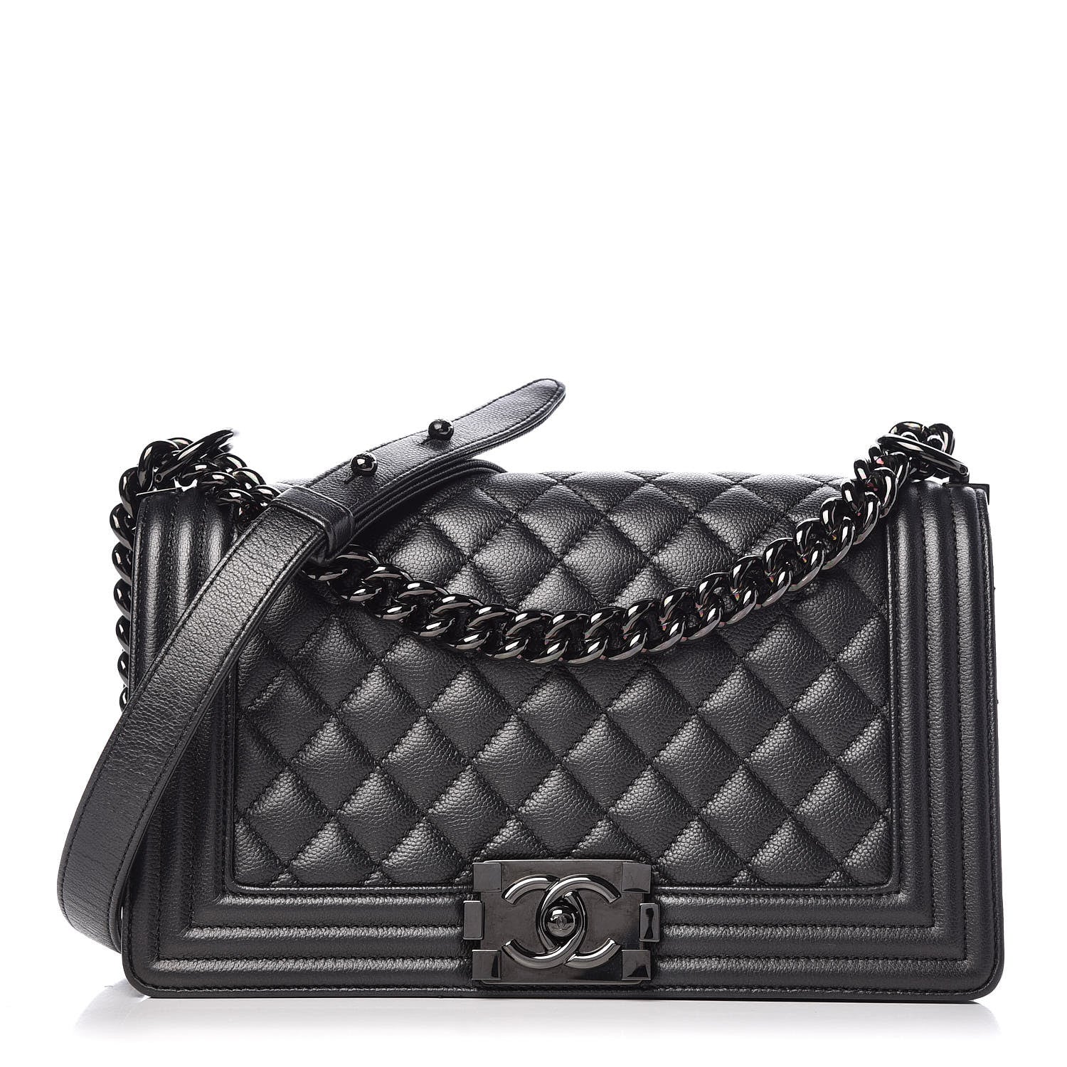 Chanel Caviar Quilted Medium Boy Flap So Black 1 of 10