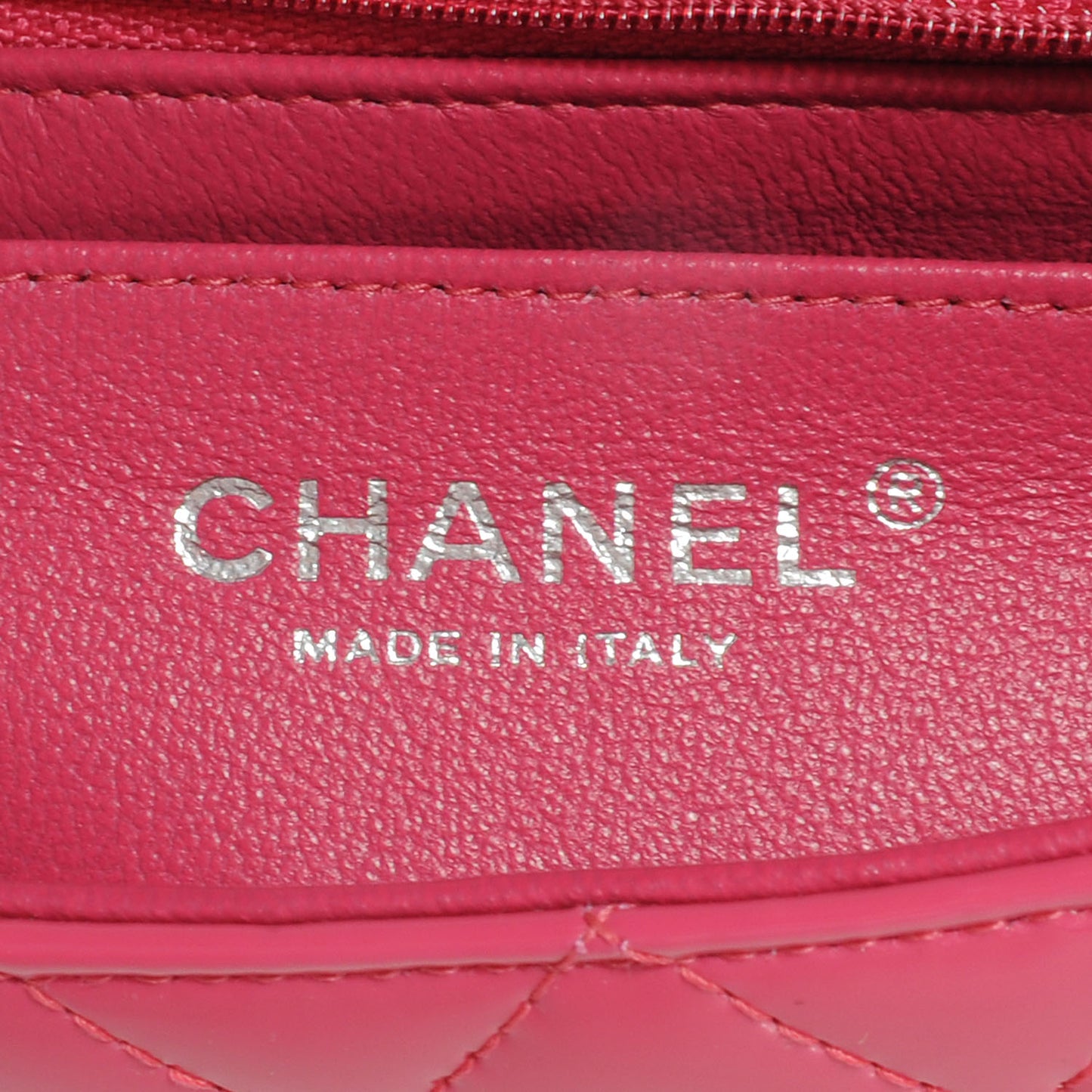 Patent Quilted Mini Flap Fuchsia