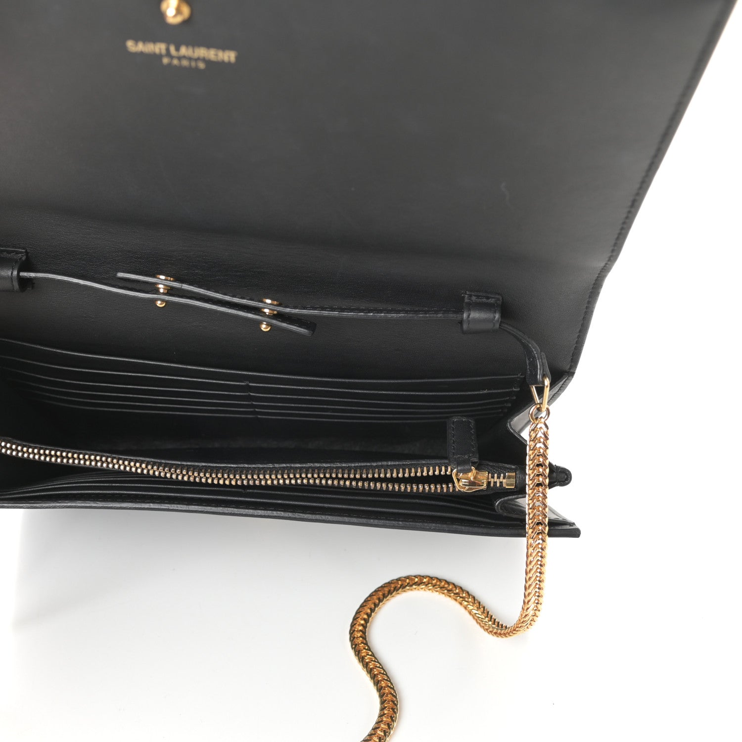 Saint Laurent Calfskin Classic Y Ligne Chain Wallet Black 5 of 10