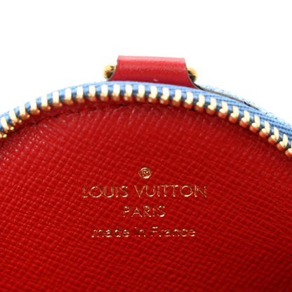 Louis Vuitton Denim Damier Monogram Patchwork Multi Pochette Accessories Coin Purse Blue Rouge 4 of 4