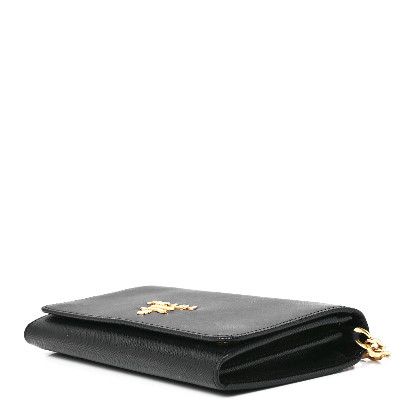 Saffiano Lux Chain Wallet Black