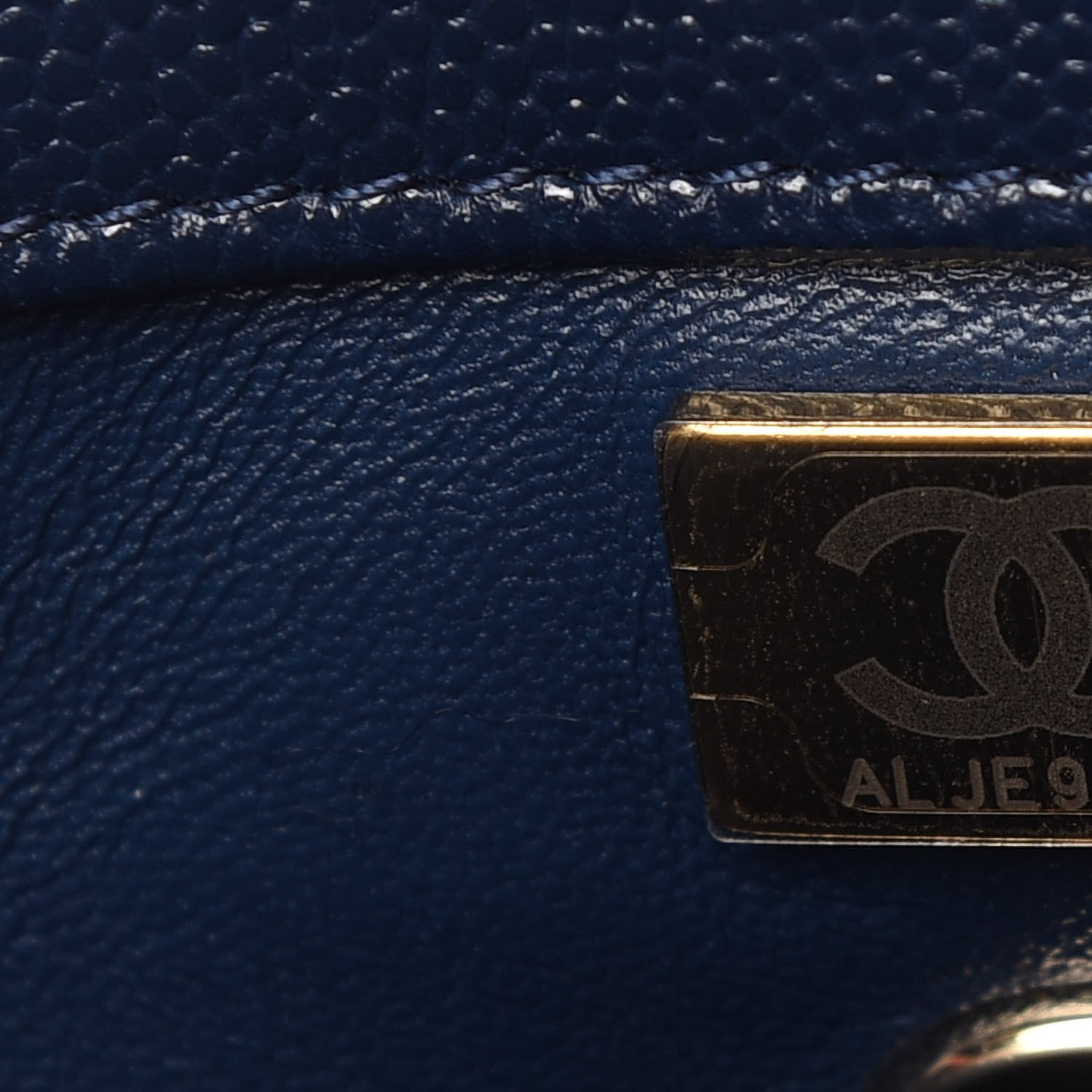Chanel Caviar Quilted Lizard Embossed Mini Coco Handle Flap Navy 9 of 11
