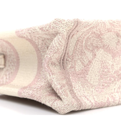 Christian Dior Canvas Embroidered Toile De Jouy Reverse Mini Book Tote With Strap Rose Multicolor 9 of 11