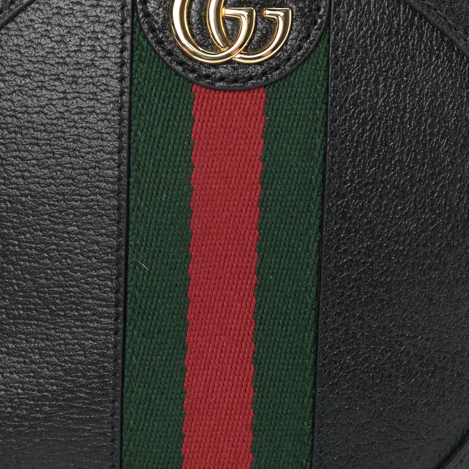 Gucci Grained Calfskin Web Mini Ophidia Round Backpack Black 9 of 10